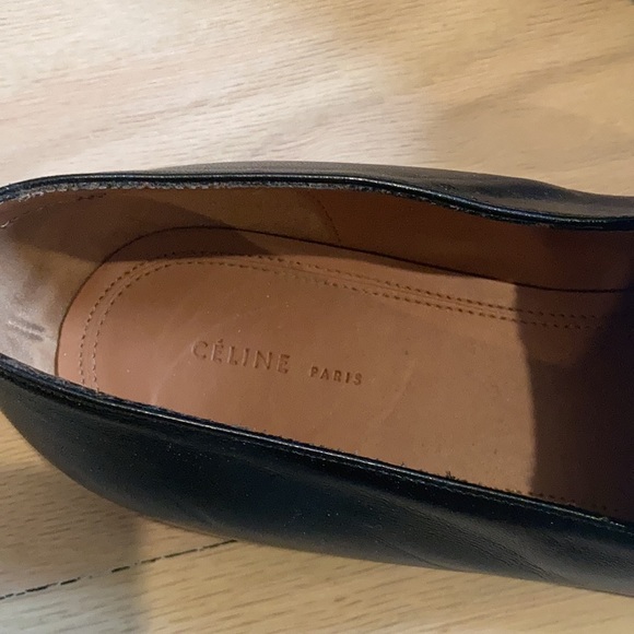 Celine Pointed Toe Black and White Loafers Size 37/7 - Picture 2 of 6